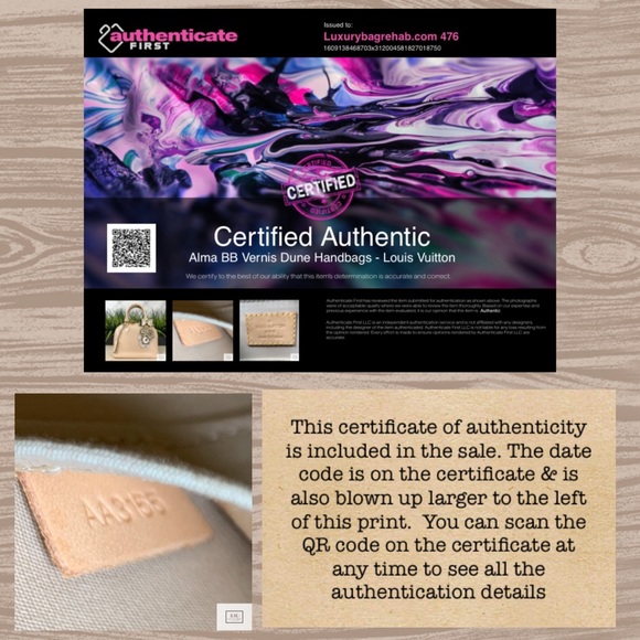 SOLD Louis Vuitton Vernis Alma BB Dune - Picture 2 of 14